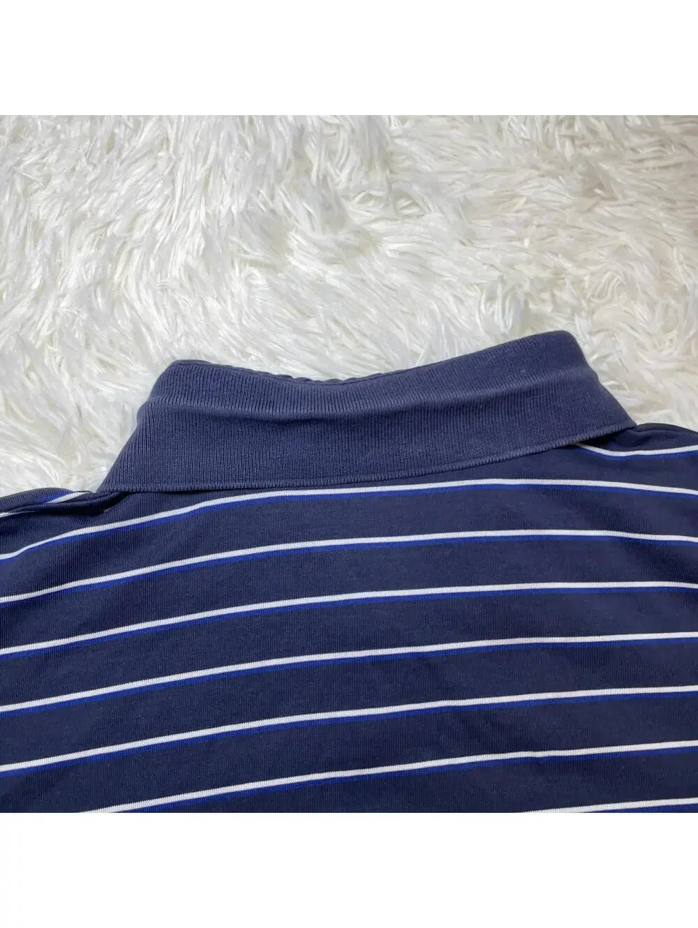 Polo Golf Ralph Lauren Men’s Shirt Sz L Blue Striped S/S Cotton Polyester Blend